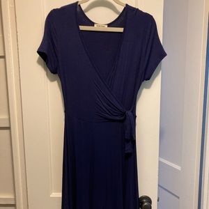 Blue wrap dress